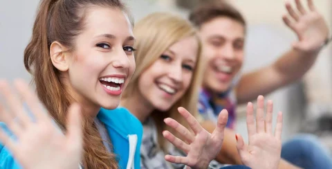 Girl Smiling after having a teeth whitening at Dental Care of Madison